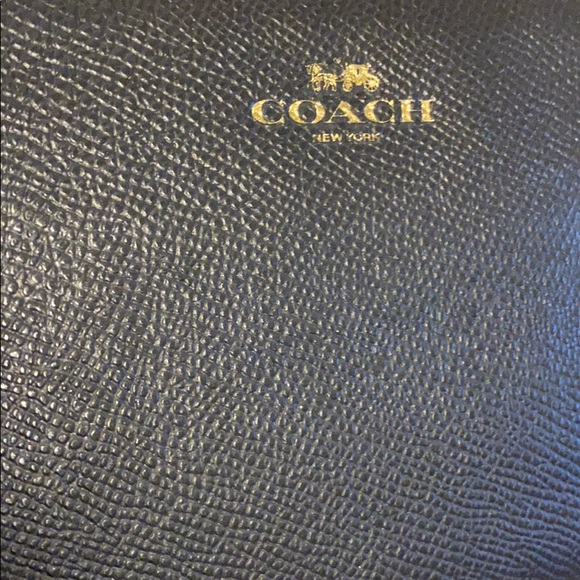 COACH ‘midnight’ navy crossgrain leather wristlet - Picture 5 of 8